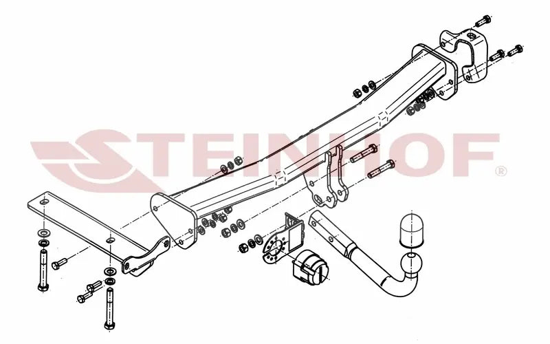 Steinhof fastmontert tilhengerfeste til Rover Freelander II 2012-2014 – D-verdi 11,10 kN, maks. 2300 kg