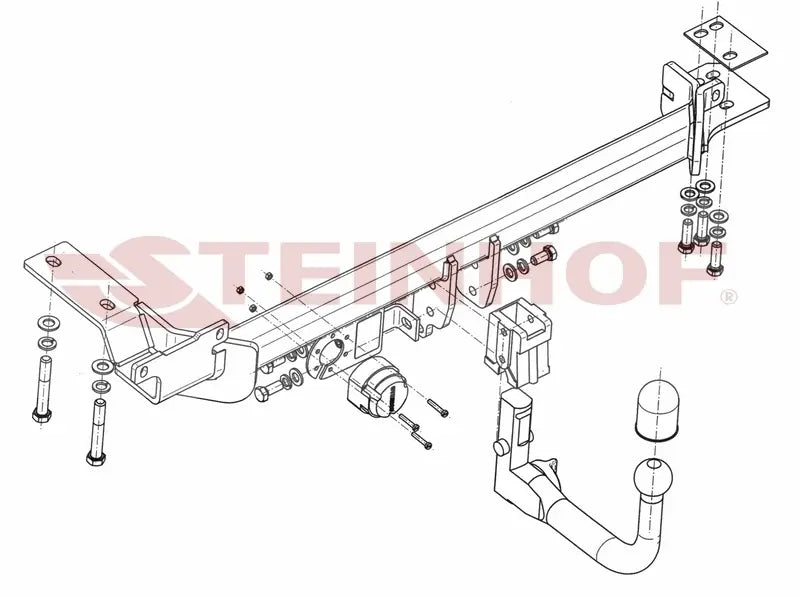 Steinhof avtagbart tilhengerfeste til Rover Range Rover Evoque I (2011-2018) – D-verdi 10 kN, maks. 1800 kg