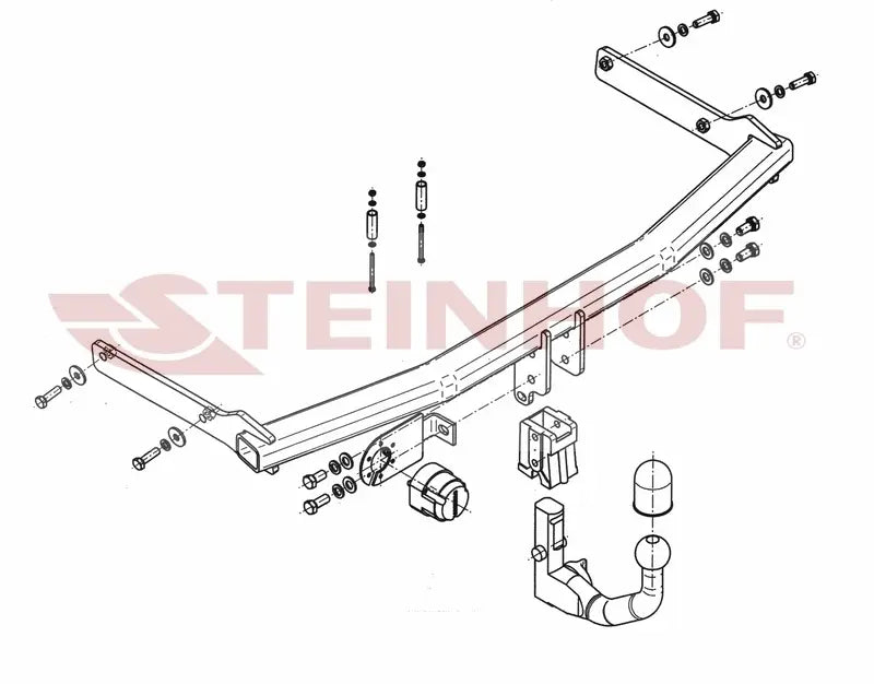 Steinhof avtagbart tilhengerfeste til Mazda 5 (CW) 2010–2015 – D-verdi 9,3 kN, maks. 1600 kg