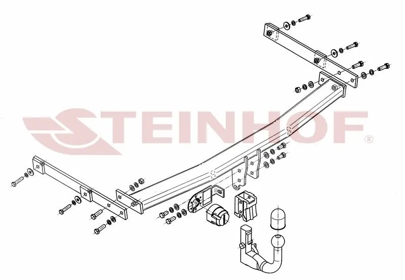 Steinhof avtagbart tilhengerfeste til Mazda 6 II (GH) Stasjonsvogn (2007-2012) – vertikal lås, 1800 kg