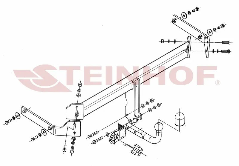 Steinhof fastmontert tilhengerfeste til Mazda CX-7 2007-2012 – D-verdi 10,4 kN, maks. 1700 kg