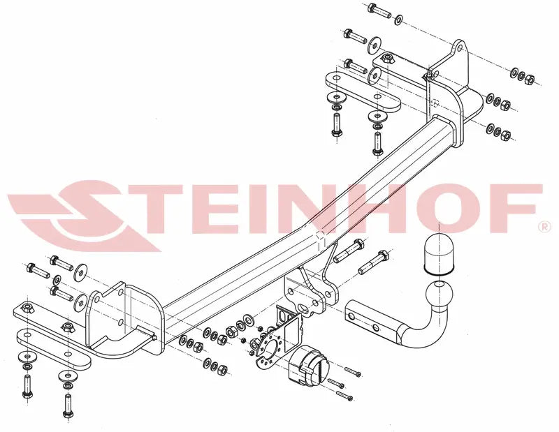 Steinhof fastmontert tilhengerfeste til Mazda Premacy 1999–2005 – D-verdi 8,4 kN, maks. 1600 kg