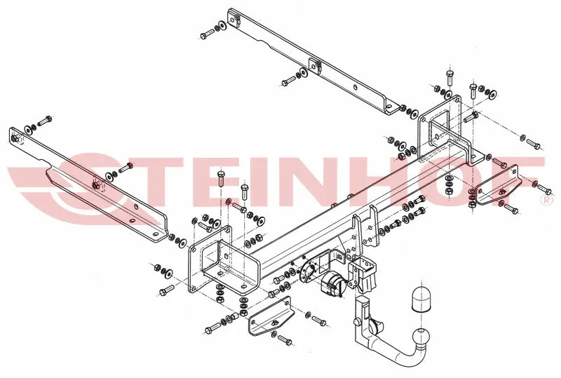 Steinhof avtagbart tilhengerfeste til Mercedes GL (X166) 2012–2015 – vertikal kule med lås, maks. 3500 kg