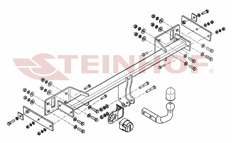 Steinhof fastmontert tilhengerfeste til Mercedes W246 B-Klasse 2011–2018 – D-verdi 9,2 kN