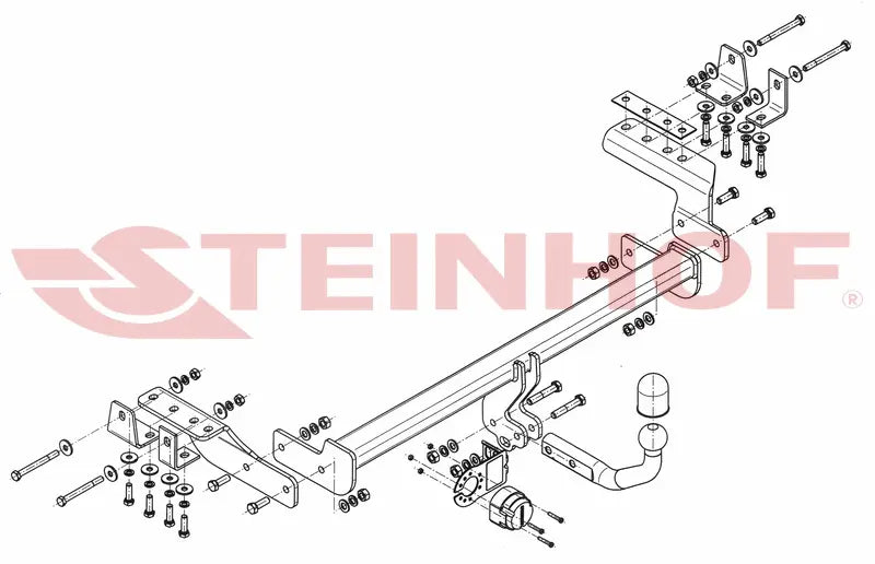 Steinhof fastmontert tilhengerfeste til Mitsubishi Lancer Sportback 2008-2012 – E20-godkjent, maks. 1400 kg
