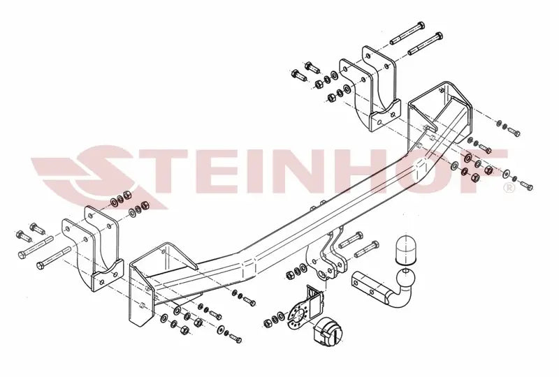 Tilhengerfeste Mitsubishi Outlander III (2012-2021) – fastmontert - sett bakfra