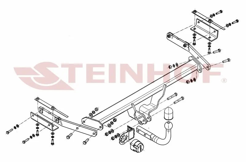 Tilhengerfeste Nissan Juke 2WD (F15) (2014-) – fastmontert - sett forfra