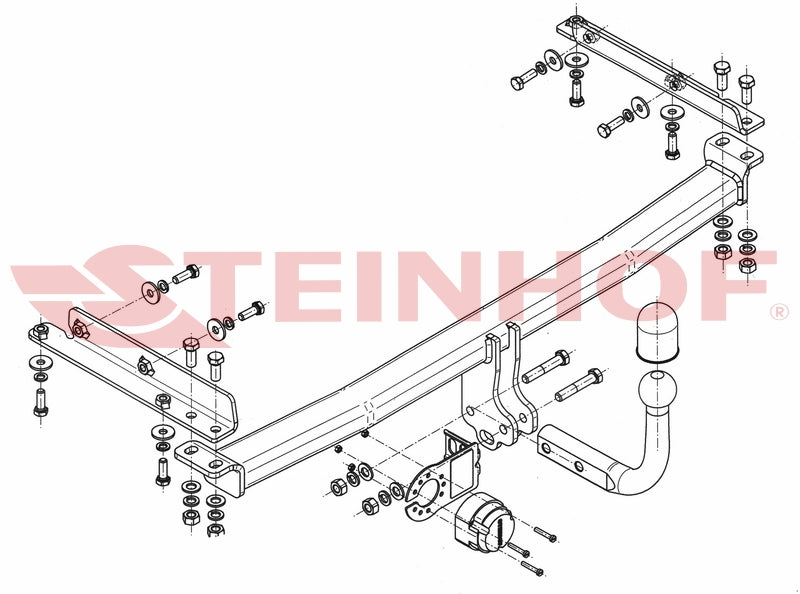 Steinhof fastmontert tilhengerfeste til Nissan Micra 3/5D (K12) 2003–2010 – D-verdi 6,8 kN