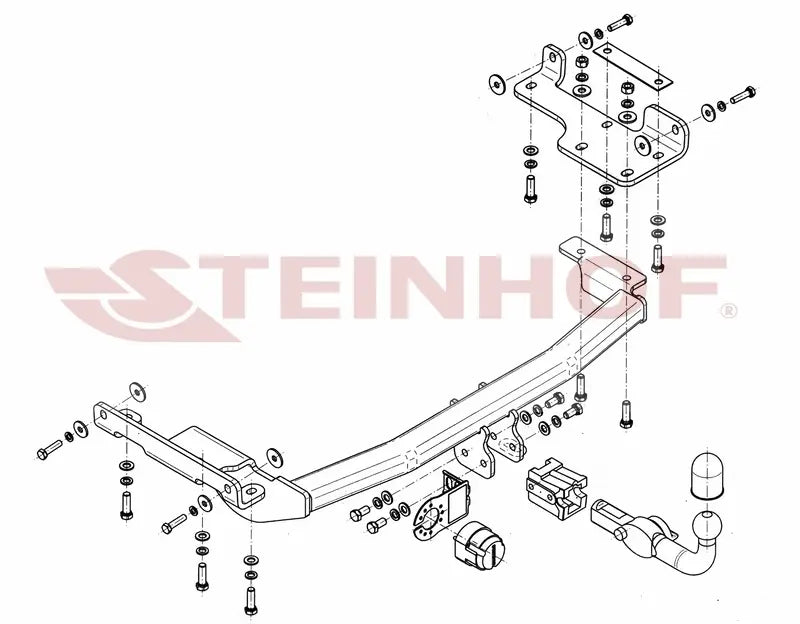 Steinhof avtagbart tilhengerfeste til Nissan Murano Z50 (american version) 2003–2008 – D-verdi 9,1 kN, maks. 1500 kg