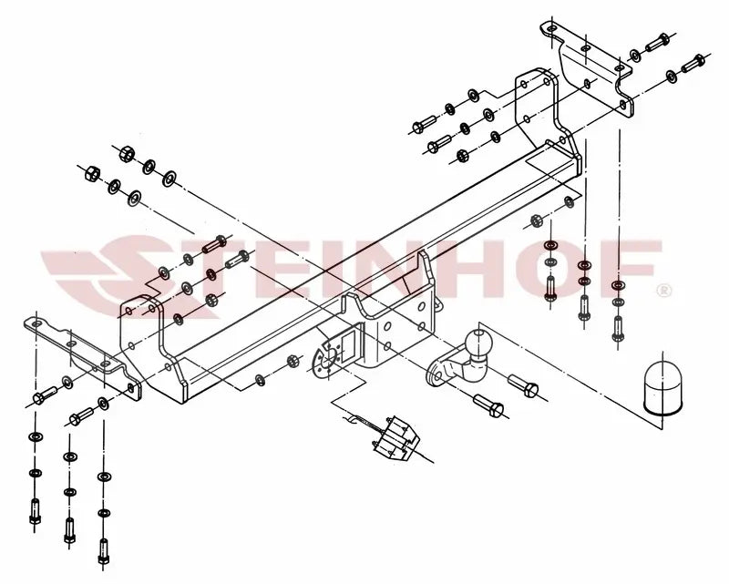 Steinhof fastmontert tilhengerfeste til Nissan Navara III (D40) 2005–2015 – 3000 kg, D-verdi 15,0 kN