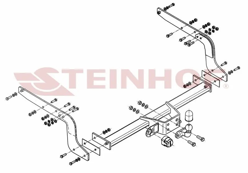 Steinhof fastmontert tilhengerfeste til Nissan NP300 Pickup (bumper with step) 2008- – D-verdi 14,80 kN, maks. 3000 kg