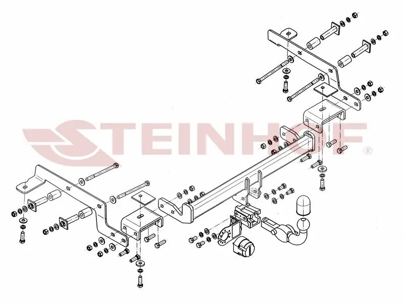 Steinhof avtagbart tilhengerfeste til Nissan NV 200 (M20) Van og Minibuss (2009–) – horisontal kule med lås
