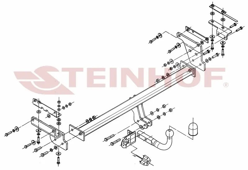 Tilhengerfeste Nissan Qashqai +2 JJ10 (2008-2014) – fastmontert - sett forfra