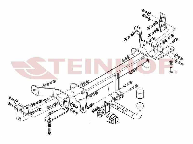 Steinhof fastmontert tilhengerfeste til Opel Antara 2006–2015 – D-verdi 12 kN, maks. 100 kg støttelast