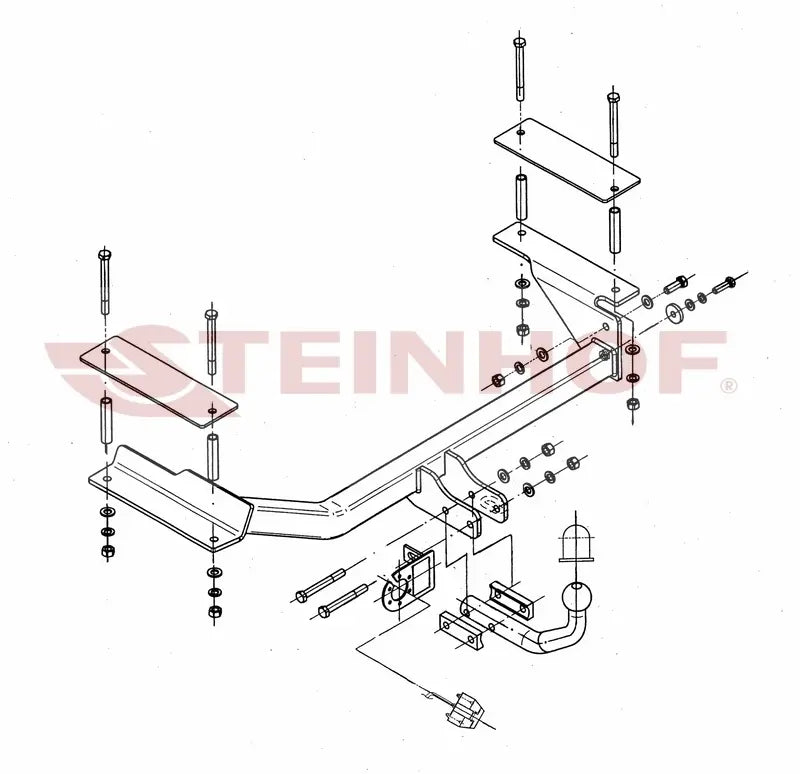 Tilhengerfeste Opel Astra G Stasjonsvogn (1998-2009) – fastmontert - sett forfra