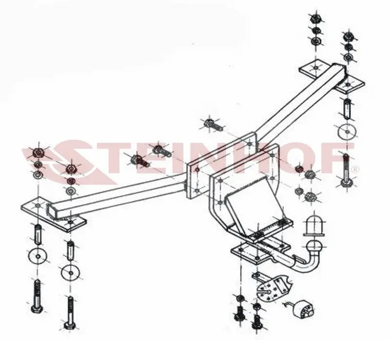 Steinhof fastmontert tilhengerfeste til Opel Astra I (F) 5D (all engine version) 1991-2002 – D-verdi 7,7 kN
