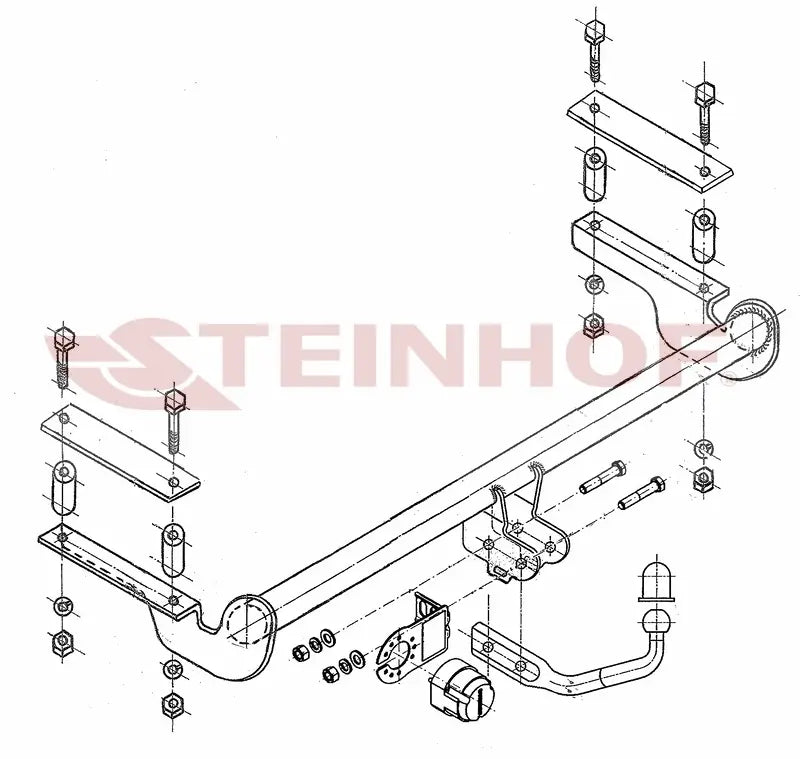Tilhengerfeste Opel Astra II (G) Coupe (2000-2005) – fastmontert - sett forfra