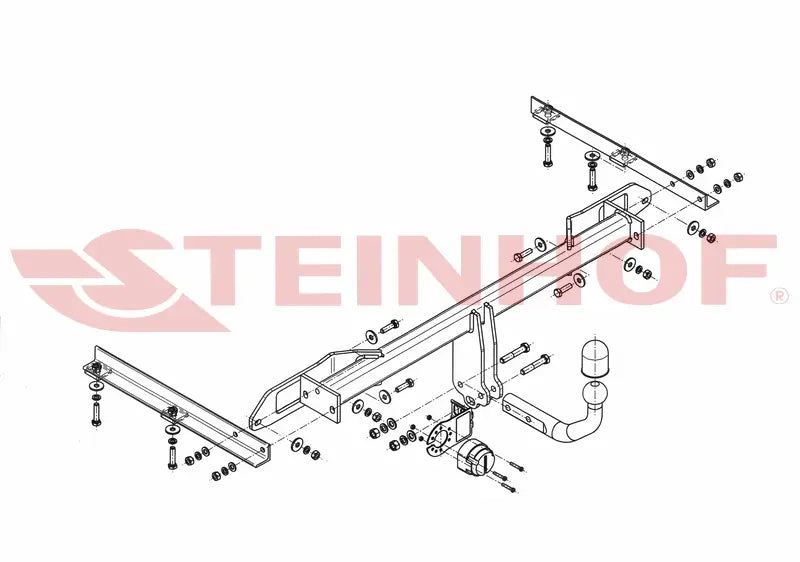 Steinhof fastmontert tilhengerfeste til Opel Astra J Sedan (2009-2015) – D-verdi 9,6 kN, maks. 1800 kg