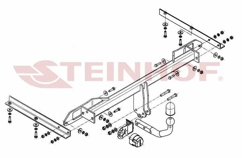 Steinhof fastmontert tilhengerfeste til Opel Astra J Sports Tourer 2009-2015 – D-verdi 9,6 kN, maks. 1800 kg
