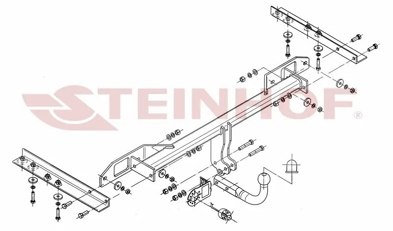Steinhof fastmontert tilhengerfeste til Opel Insignia A (2008-2017) – e4-godkjent, maks. 2000 kg