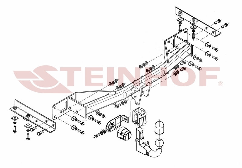Steinhof avtagbart tilhengerfeste til Opel Meriva (eksl. Flex-Fix) (eksl. 1.3CDTi) 2010–2017 – vertikal kule med lås