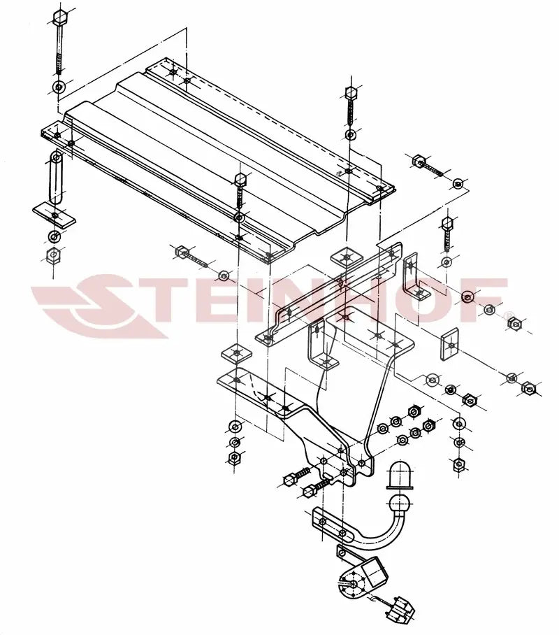 Steinhof fastmontert tilhengerfeste til Opel Omega B 4D (1994-1999) – D-verdi 11,8 kN, maks. 2100 kg