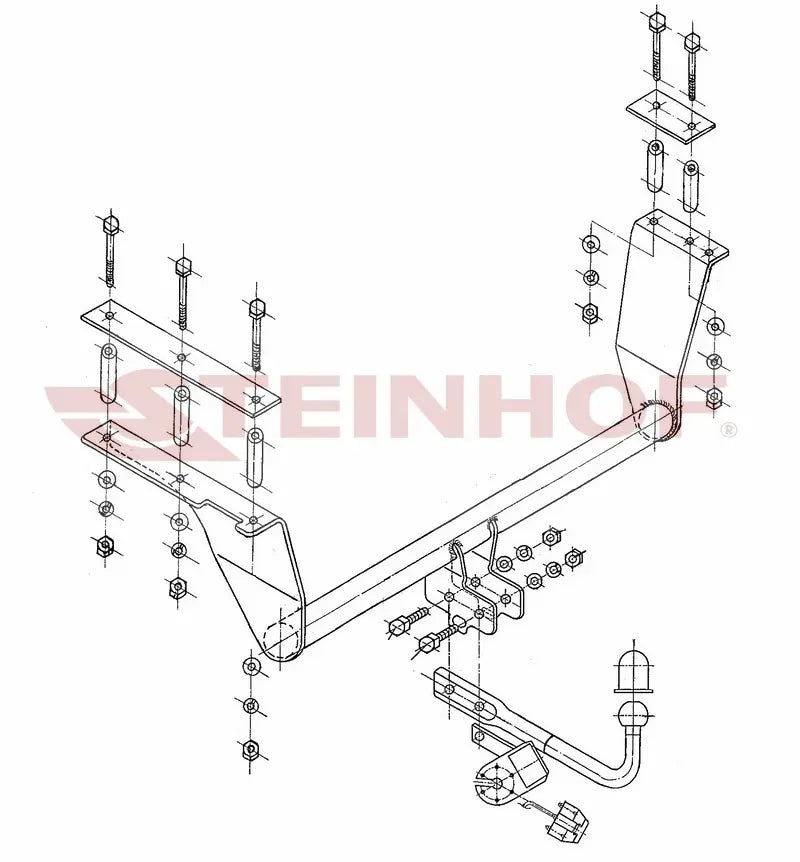 Steinhof fastmontert tilhengerfeste til Opel Omega B Stasjonsvogn 1994-1999 – D-verdi 11,0 kN