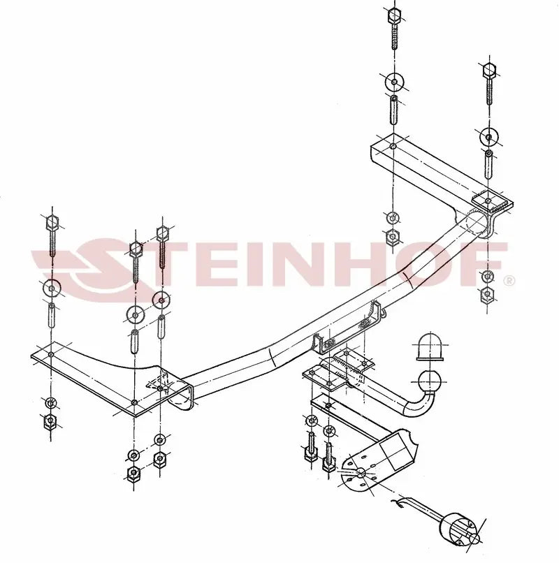 Steinhof fastmontert tilhengerfeste til Opel Vectra B 4/5D (1998-2002) – D-verdi 7,6 kN, maks. 1300 kg