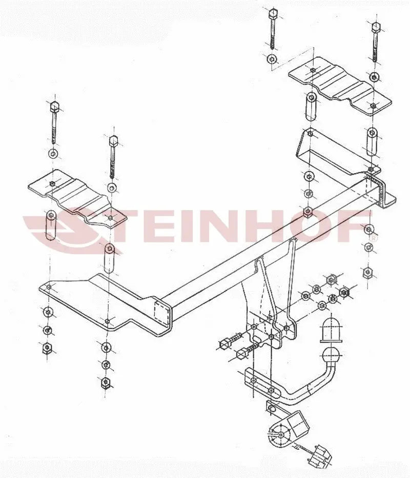 Tilhengerfeste Opel Vectra C 4/5D (2002-2008) – fastmontert - sett forfra
