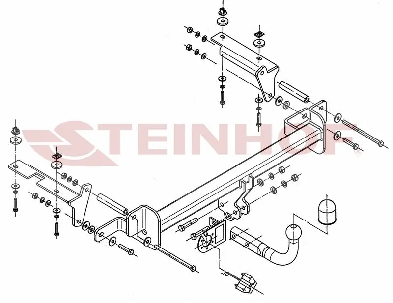 Tilhengerfeste Opel Zafira B (2005-2014) – fastmontert - sett forfra