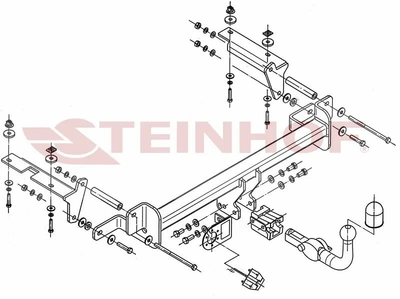 Tilhengerfeste Opel Zafira B (2005-2014) – avtagbart - sett bakfra