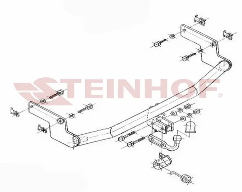 Tilhengerfeste Peugeot 206 3/5D (1998-2003) – fastmontert - sett forfra