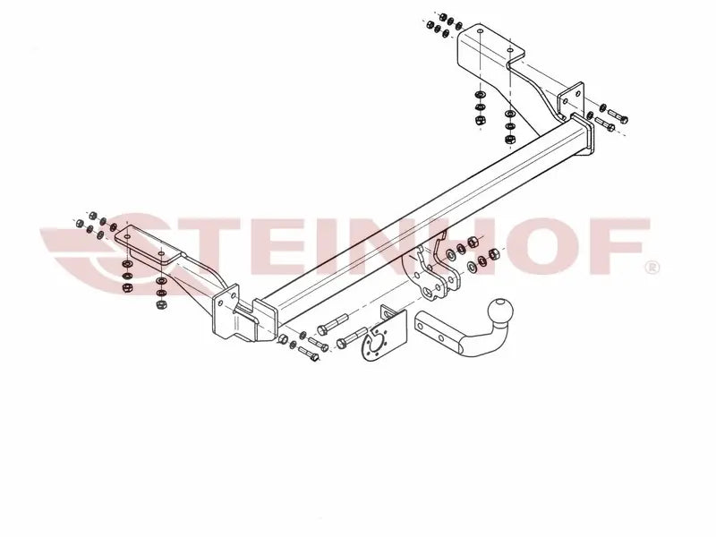 Tilhengerfeste Peugeot 308 I (2007-2013) – fastmontert - sett forfra
