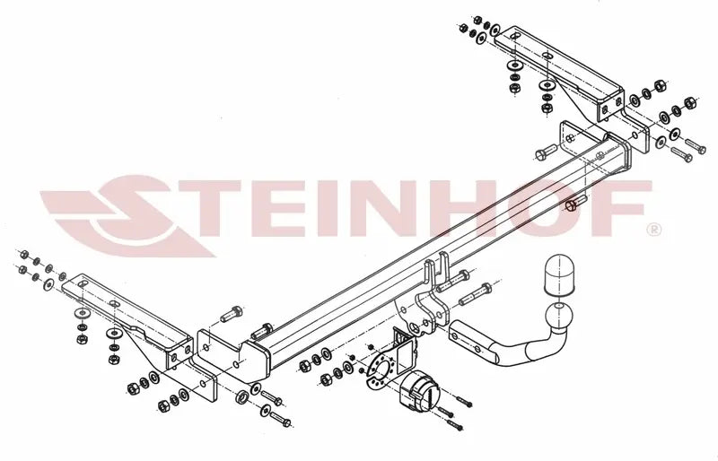 Steinhof fastmontert tilhengerfeste til Peugeot 308 I (2007-2013) – D-verdi 9,3 kN, maks. 1700 kg