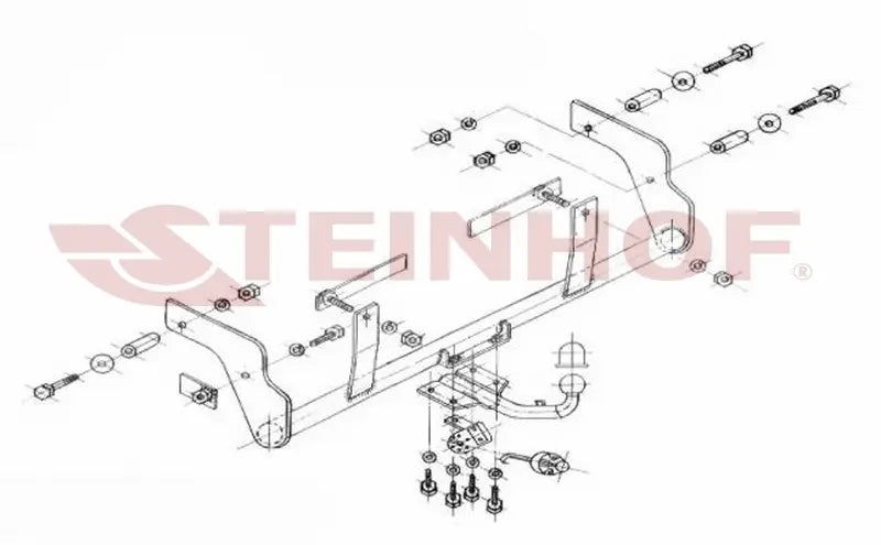 Tilhengerfeste Renault Kangoo I (4x4) (2001-2008) – fastmontert - sett forfra