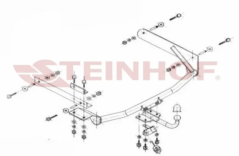 Tilhengerfeste Renault Laguna 5D (1994-2001) – fastmontert - sett forfra