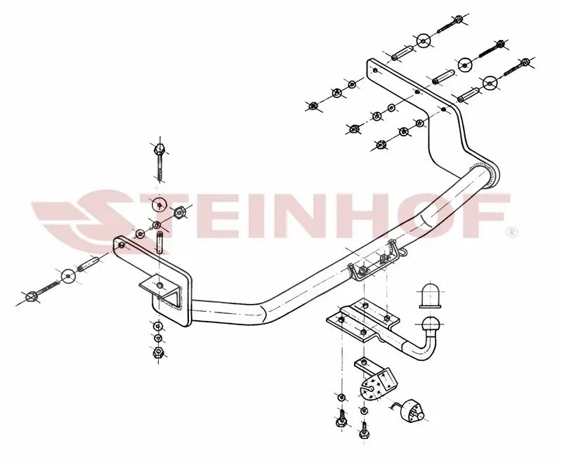 Steinhof fastmontert tilhengerfeste til Renault Megane I Grand Tour 1999-2003 – D-verdi 7,5 kN