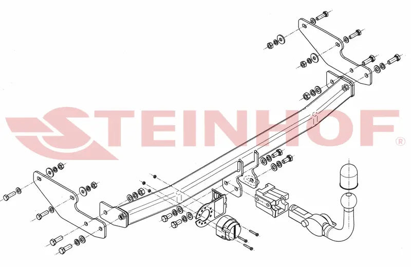Steinhof avtagbart tilhengerfeste til Renault Twingo II 3D (2007–2011) – maks 400 kg tilhengervekt