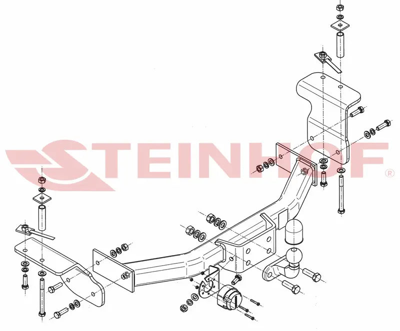 Steinhof fastmontert tilhengerfeste til Ssangyong Actyon Sports (2/4WD) 2008–2012 – D-verdi 12,3 kN
