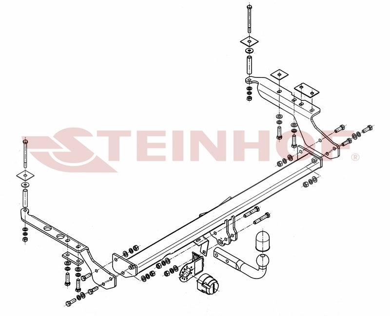Steinhof fastmontert tilhengerfeste til Subaru Forester I (SF/SG) – D-verdi 10 kN, maks. 2000 kg