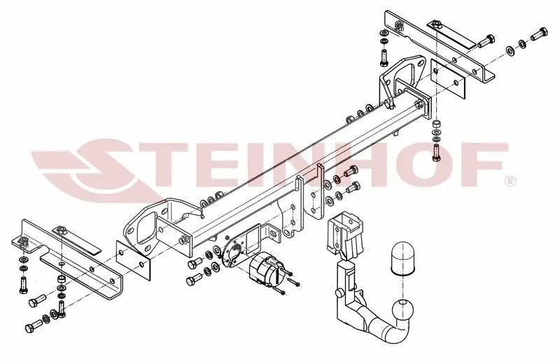 Steinhof avtagbart tilhengerfeste til Subaru Forester III (2008-2013) – vertikal kule med sikkerhetslås