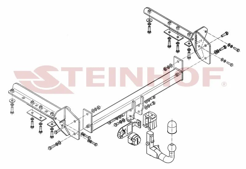 Steinhof avtagbart tilhengerfeste til Subaru Forester IV (SJ) 2013–2018 – vertikal kule med lås