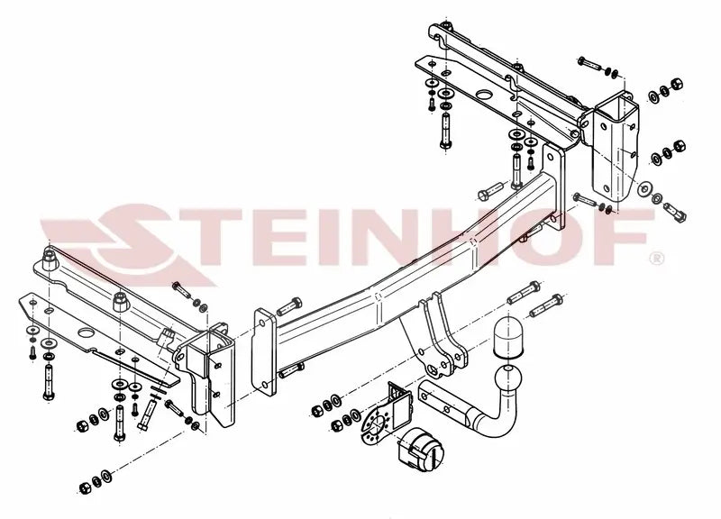 Tilhengerfeste Subaru Legacy Outback – fastmontert - sett forfra