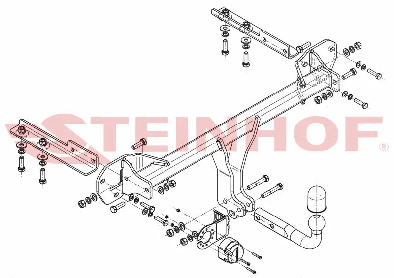 Steinhof fastmontert tilhengerfeste til Subaru XV I (2011–2017) – D-verdi 9,0 kN, maks. 1600 kg