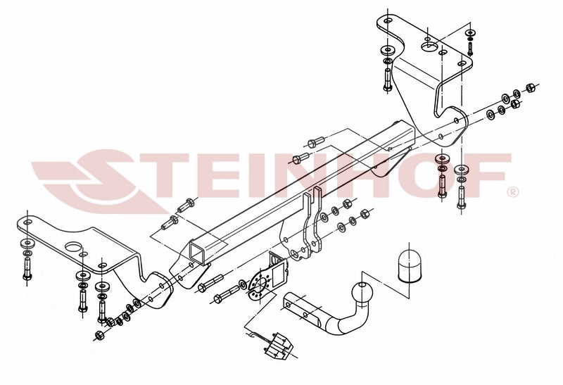 Tilhengerfeste Toyota Corolla 4D (E15) (2007-2010) – fastmontert - sett bakfra