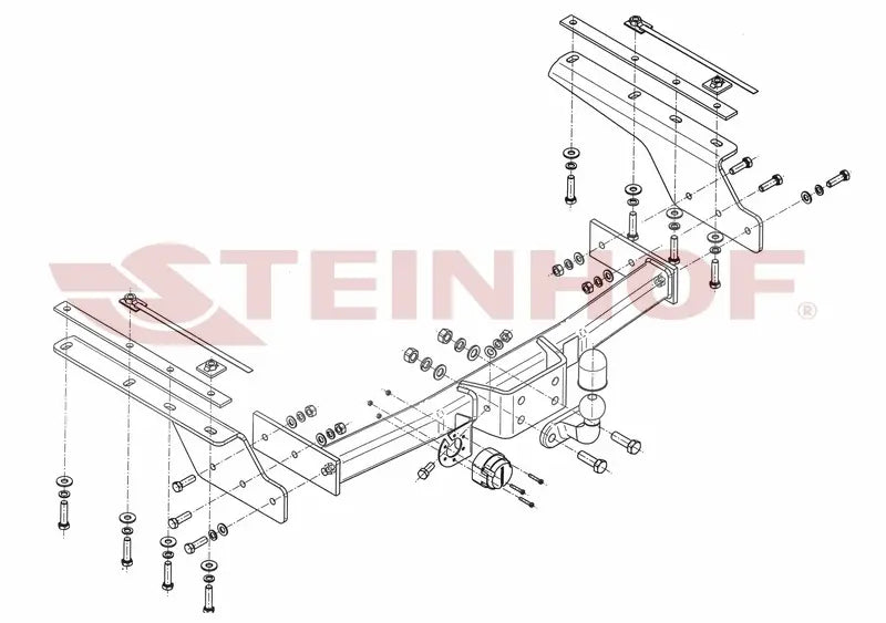 Tilhengerfeste Toyota Land Cruiser J90 (1996-2002) – fastmontert - sett bakfra