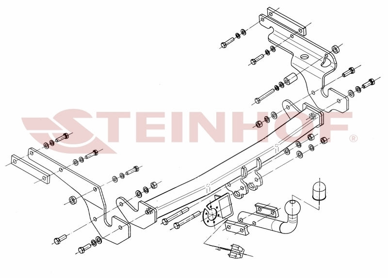 Tilhengerfeste Toyota Yaris 3/5D (2006-2011) – fastmontert - sett bakfra