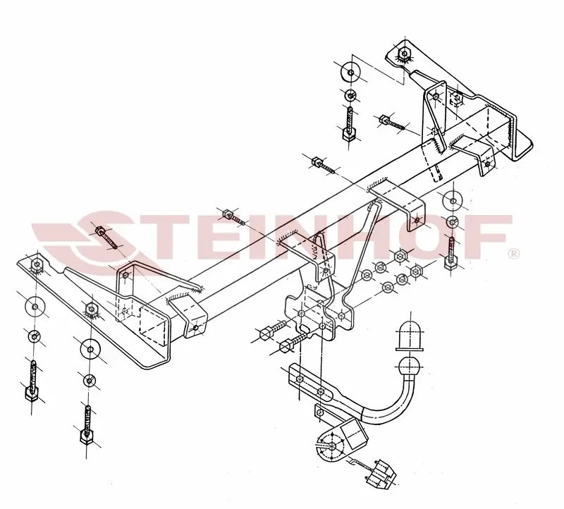 Tilhengerfeste Vw Caddy IV (inkl. Maxi) (2015-2020) – fastmontert - sett bakfra