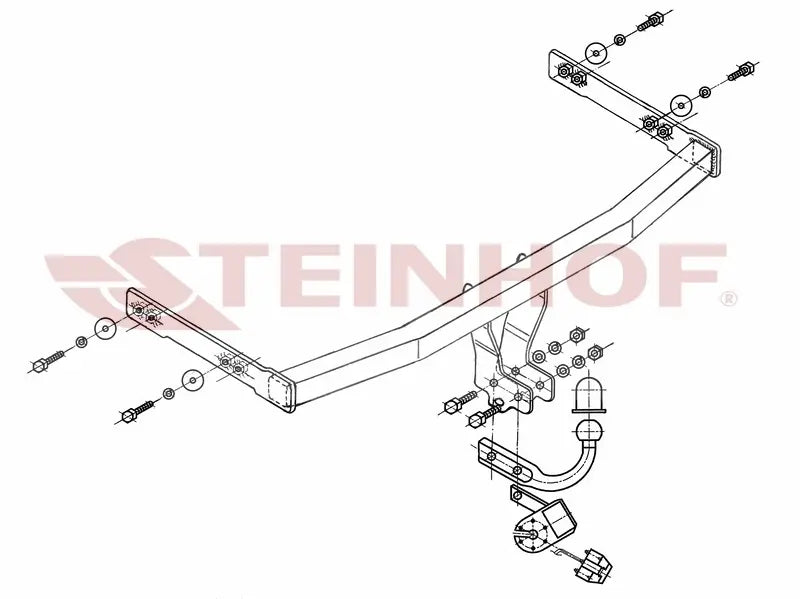 Tilhengerfeste Vw Golf IV Variant (1997-2006) – fastmontert - sett bakfra