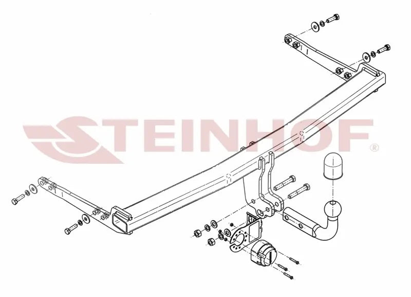 Tilhengerfeste Vw Golf VII Hatchback (2012-2020) – fastmontert - sett bakfra